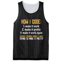 Programmer Coder Developer Programming Coding Mesh Reversible Basketball Jersey Tank