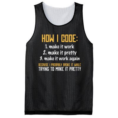 Programmer Coder Developer Programming Coding Mesh Reversible Basketball Jersey Tank