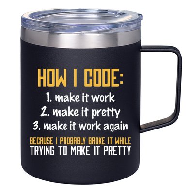 Programmer Coder Developer Programming Coding 12oz Stainless Steel Coffee Mug