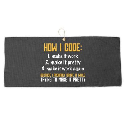 Programmer Coder Developer Programming Coding Large Microfiber Waffle Golf Towel