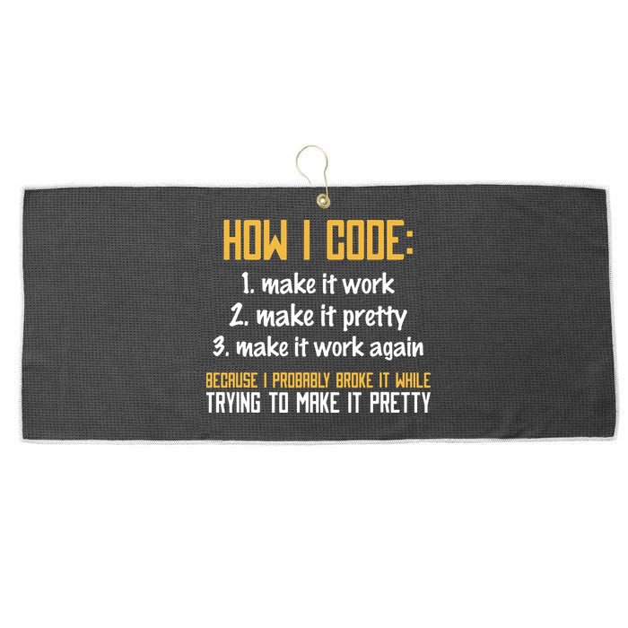 Programmer Coder Developer Programming Coding Large Microfiber Waffle Golf Towel