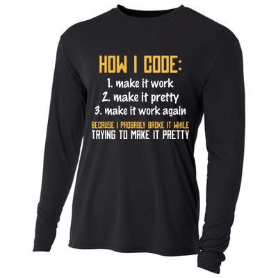 Programmer Coder Developer Programming Coding Cooling Performance Long Sleeve Crew