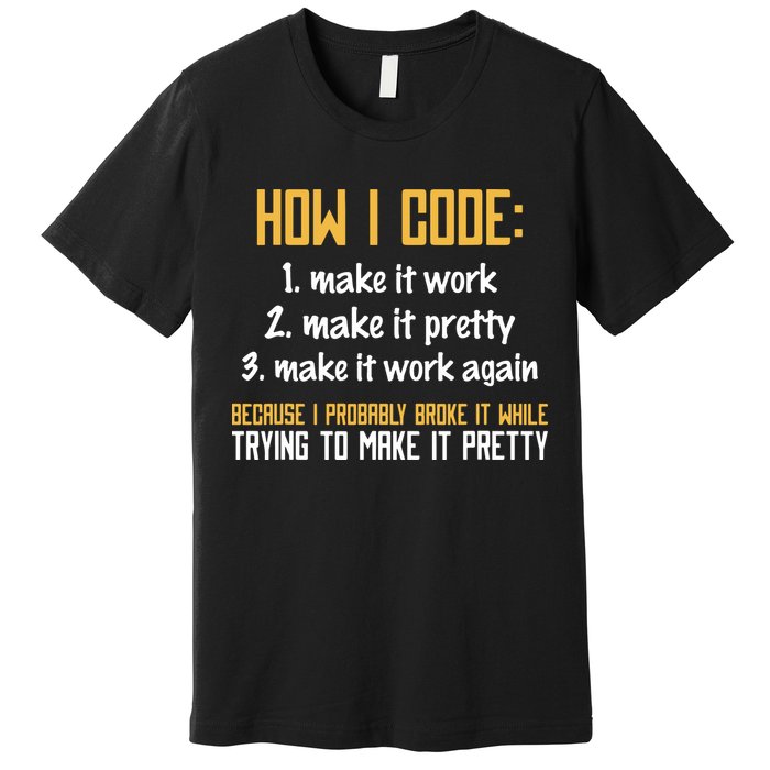 Programmer Coder Developer Programming Coding Premium T-Shirt
