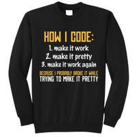 Programmer Coder Developer Programming Coding Tall Sweatshirt