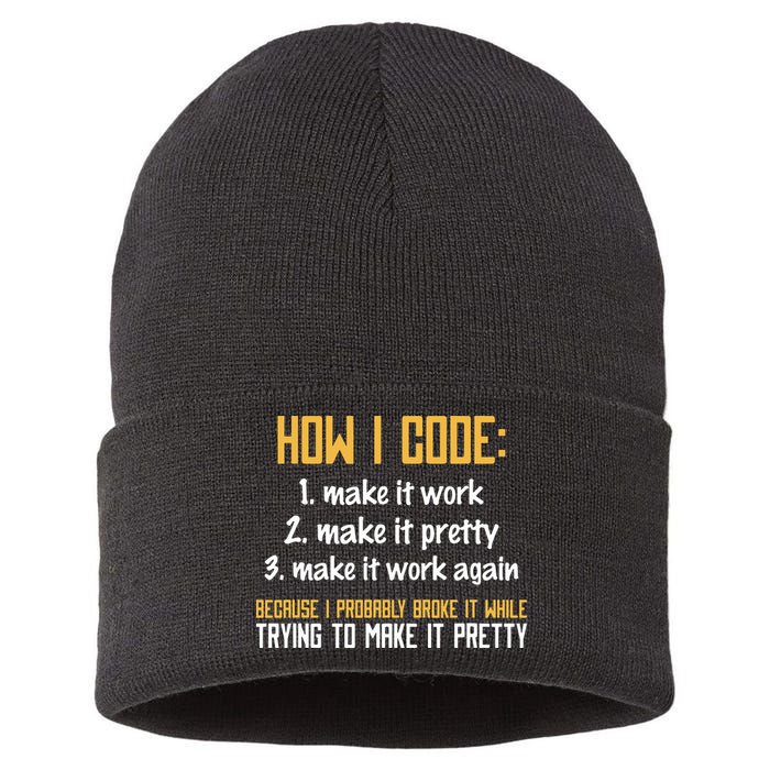 Programmer Coder Developer Programming Coding Sustainable Knit Beanie