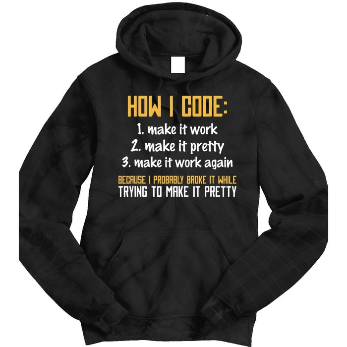 Programmer Coder Developer Programming Coding Tie Dye Hoodie