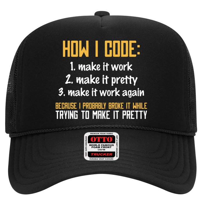 Programmer Coder Developer Programming Coding Trucker Hat