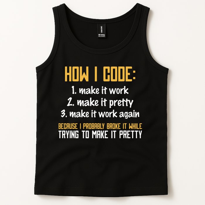 Programmer Coder Developer Programming Coding Tank Top