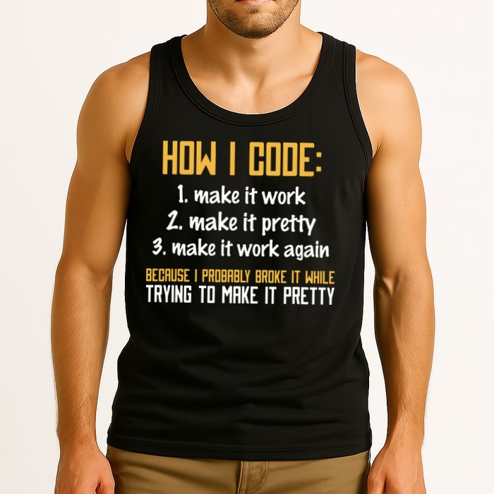 Programmer Coder Developer Programming Coding Tank Top