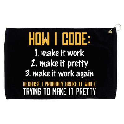 Programmer Coder Developer Programming Coding Grommeted Golf Towel