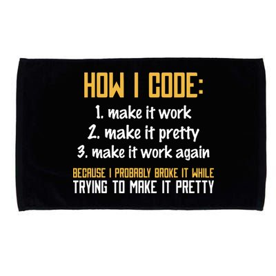 Programmer Coder Developer Programming Coding Microfiber Hand Towel