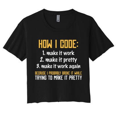 Programmer Coder Developer Programming Coding Crop Top