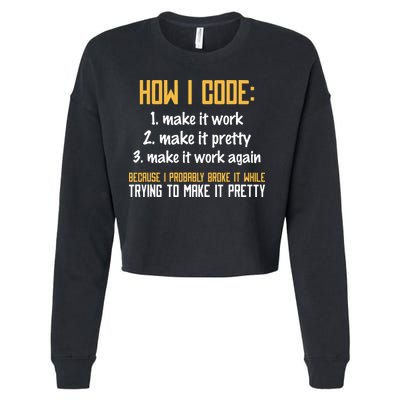 Programmer Coder Developer Programming Coding Cropped Pullover Crew