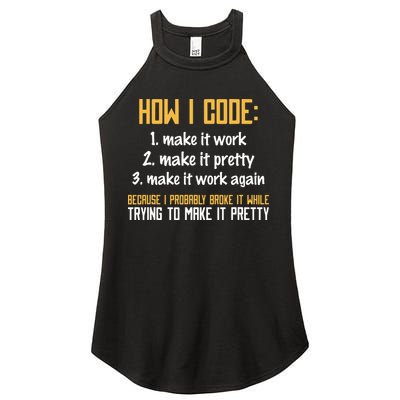 Programmer Coder Developer Programming Coding Women's Perfect Tri Rocker Tank