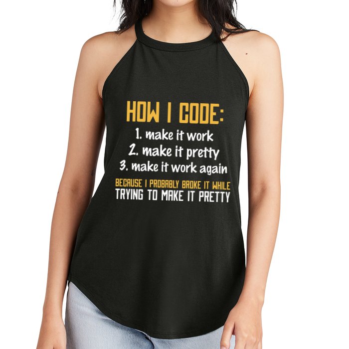 Programmer Coder Developer Programming Coding Women's Perfect Tri Rocker Tank