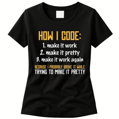 Programmer Coder Developer Programming Coding Womens T-Shirt