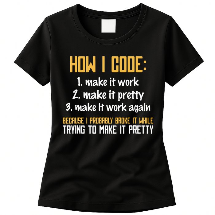 Programmer Coder Developer Programming Coding Womens T-Shirt
