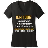Programmer Coder Developer Programming Coding Women's V-Neck T-Shirt