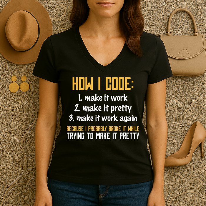 Programmer Coder Developer Programming Coding Women's V-Neck T-Shirt