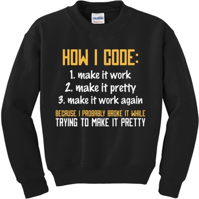 Programmer Coder Developer Programming Coding Kids Sweatshirt