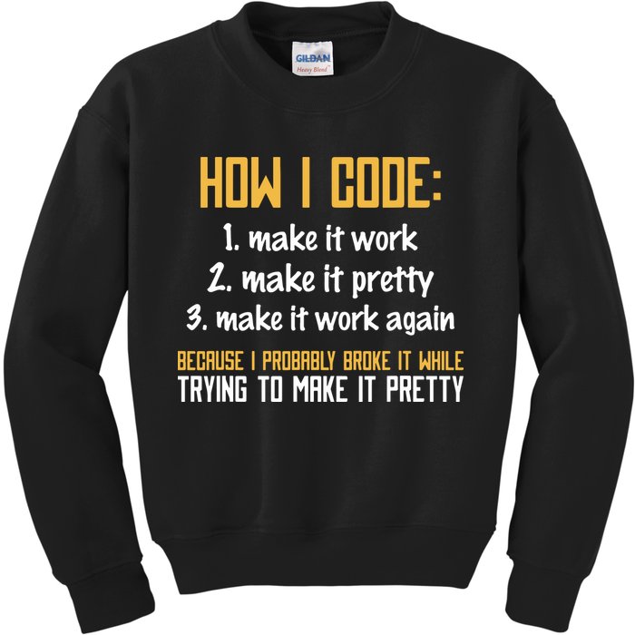 Programmer Coder Developer Programming Coding Kids Sweatshirt