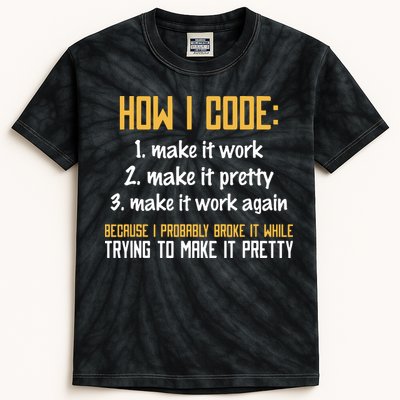 Programmer Coder Developer Programming Coding Kids Tie-Dye T-Shirt