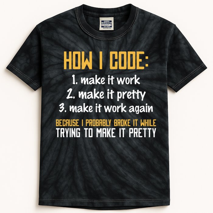 Programmer Coder Developer Programming Coding Kids Tie-Dye T-Shirt