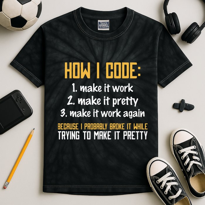 Programmer Coder Developer Programming Coding Kids Tie-Dye T-Shirt