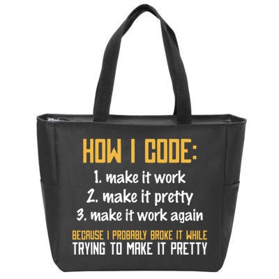 Programmer Coder Developer Programming Coding Zip Tote Bag