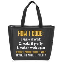 Programmer Coder Developer Programming Coding Zip Tote Bag