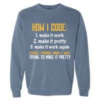 Programmer Coder Developer Programming Coding Garment-Dyed Sweatshirt