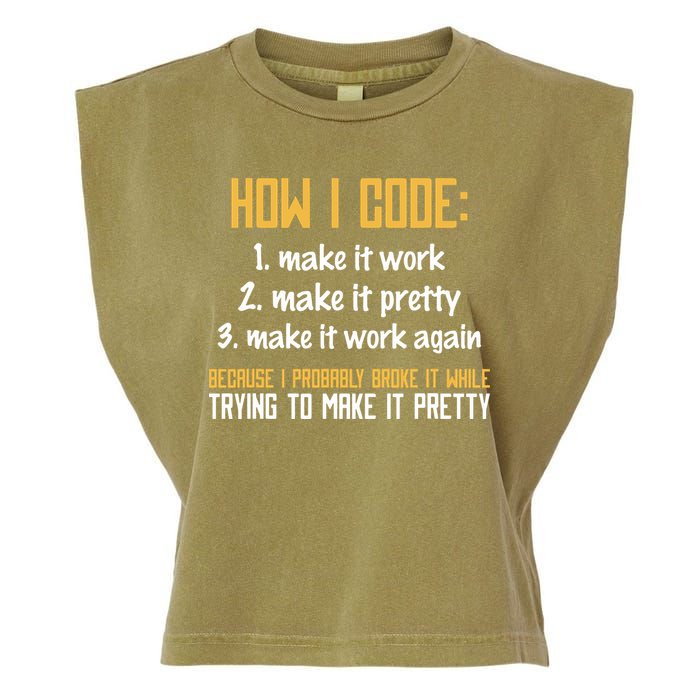 Programmer Coder Developer Programming Coding Garment-Dyed Women's Muscle Tee
