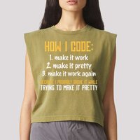Programmer Coder Developer Programming Coding Garment-Dyed Women's Muscle Tee