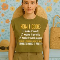Programmer Coder Developer Programming Coding Garment-Dyed Women's Muscle Tee