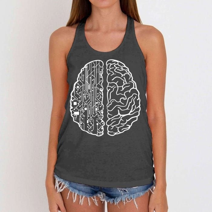 Programmer Coder Developer Programming Brain Programmer Women's Knotted Racerback Tank