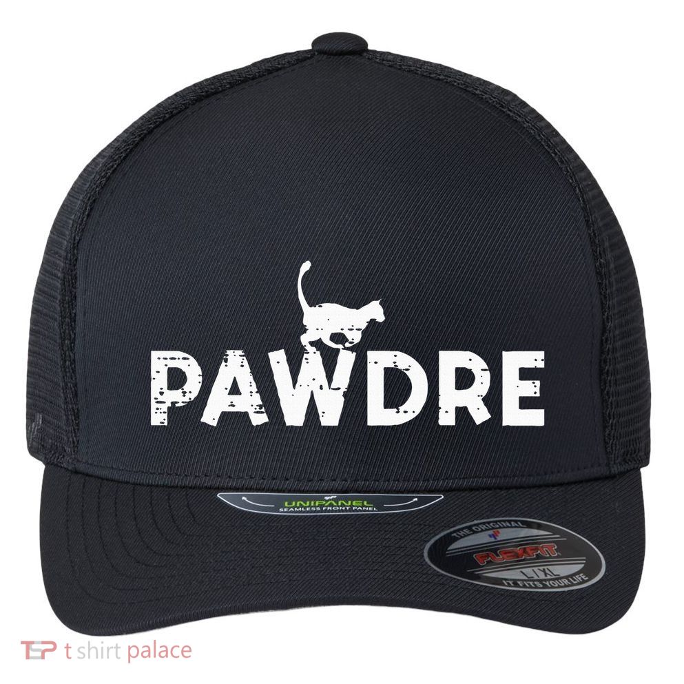 Pawdre Cat Dad Cute Fur Papa Fathers Day Pet Paw Daddy Flexfit Unipanel Trucker Cap