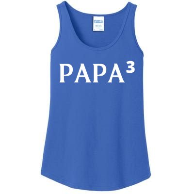 Papa Cubed Dad Of Three Father Of Triplets FatherS Day Gift Ladies Essential Tank