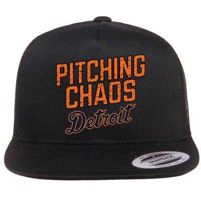 Pitching Chaos Detroit Flat Bill Trucker Hat