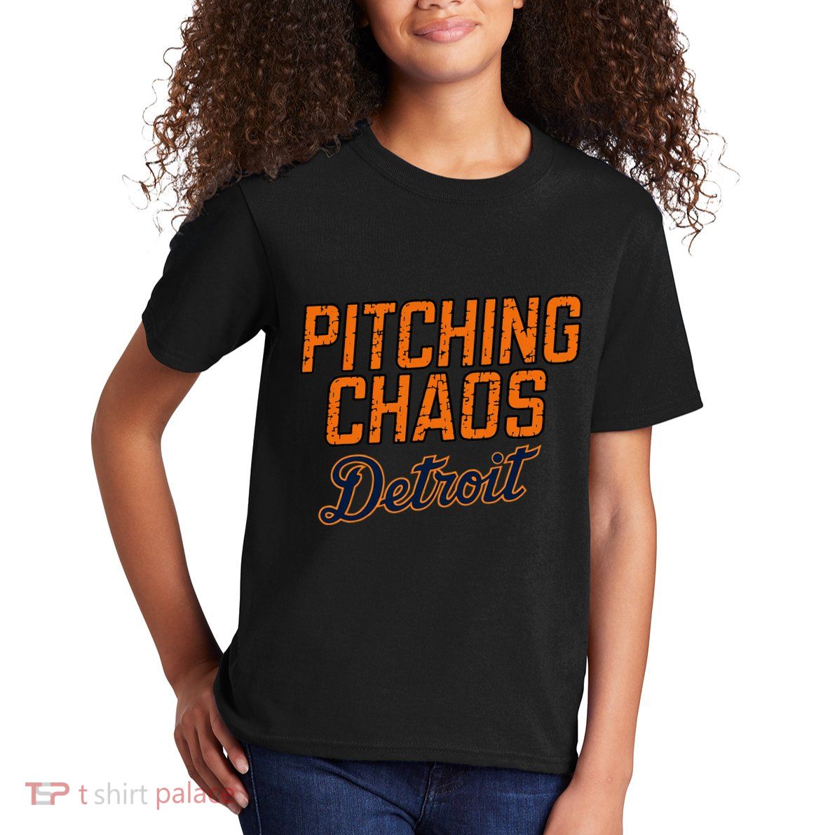 Pitching Chaos Detroit Kids T-Shirt