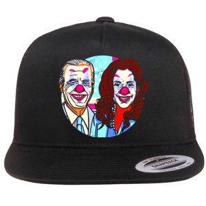 Political Clowns Design Flat Bill Trucker Hat