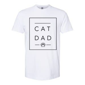 Proud Cat Dad Gift Cool Cat Dad Paw Print Funny Gift Softstyle CVC T-Shirt