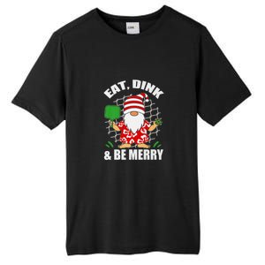 Pickleball Christmas Eat Dink And Be Merry Pickleball Santa Tall Fusion ChromaSoft Performance T-Shirt