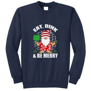 Pickleball Christmas Eat Dink And Be Merry Pickleball Santa Sweatshirt