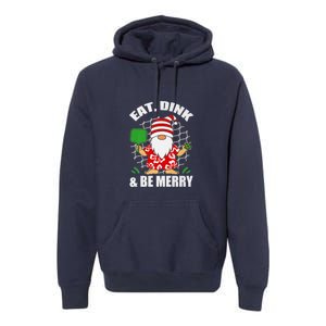 Pickleball Christmas Eat Dink And Be Merry Pickleball Santa Premium Hoodie