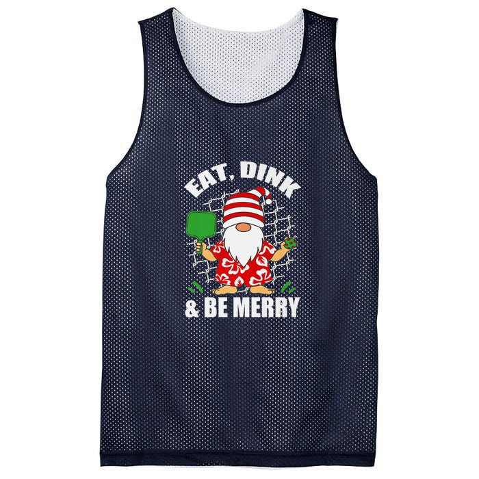 Pickleball Christmas Eat Dink And Be Merry Pickleball Santa Mesh Reversible Basketball Jersey Tank