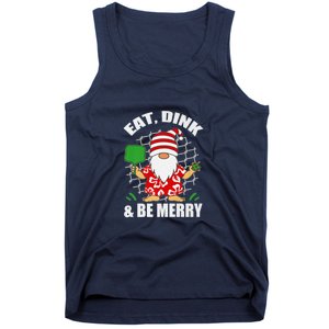 Pickleball Christmas Eat Dink And Be Merry Pickleball Santa Tank Top