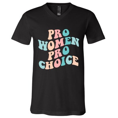 Pro Choice Equal Rights Feminist Retro V-Neck T-Shirt