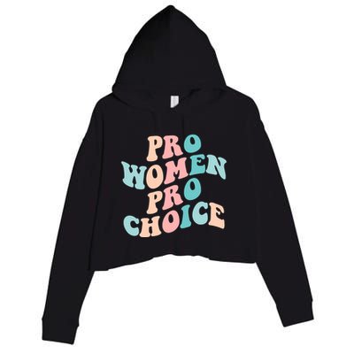Pro Choice Equal Rights Feminist Retro Crop Fleece Hoodie