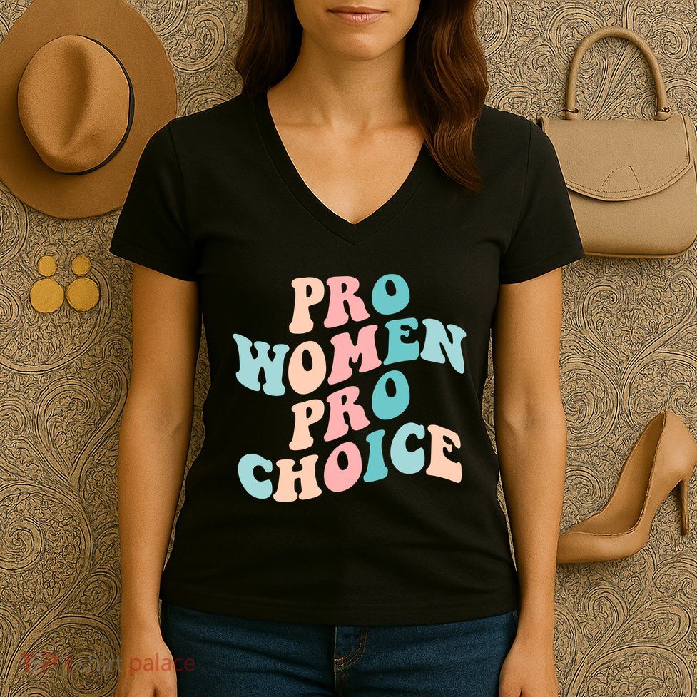 Pro Choice Equal Rights Feminist Retro Women's V-Neck T-Shirt