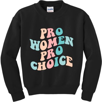 Pro Choice Equal Rights Feminist Retro Kids Sweatshirt